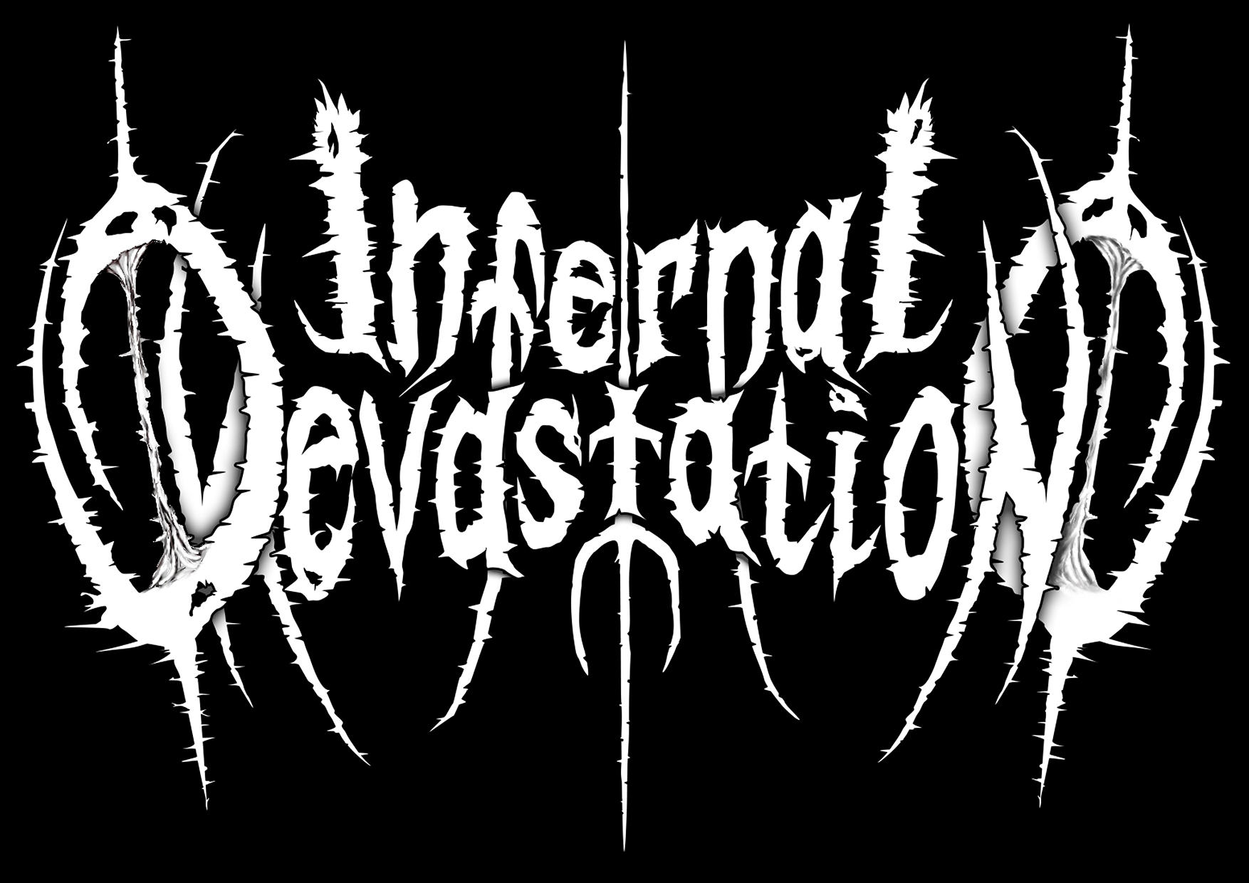 Finished_Logo-Infernal_Devastation_mit_Pilzstruktur_wei_mit_schwarzem_hintegrund